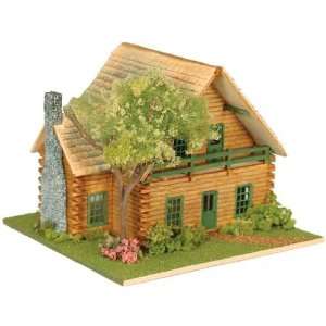   Miniature 1/144 Scale Log Cabin Lodge Dollhouse Kit Toys & Games