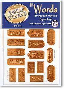 70 Embossed Metallic Words Paper Charms Pizazz  