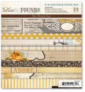   Minds Eye LOST AND FOUND 2   SUNSHINE 6x6 Scrapbook Paper Pad  