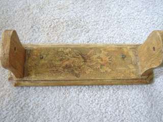 WOOD WOODEN PAPER TOWEL HOLDER Wall Mount Shabby Cottage Chic Crackled 