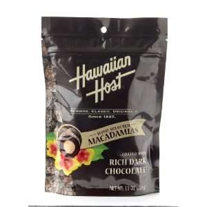 Hawaiian Host MACADAMIA NUTS   Rich Dark Chocolate , LARGE 11 oz 