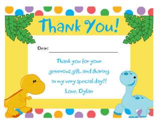 Set of 10 Baby Dinosaur Thank You Cards  