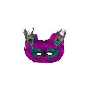   Peacock Purple Feather Mardi Gras Face Eye Costume Mask Toys & Games