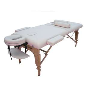  Cream 2 Pad 2 Fold Massage Table W/Free Two Bolster 