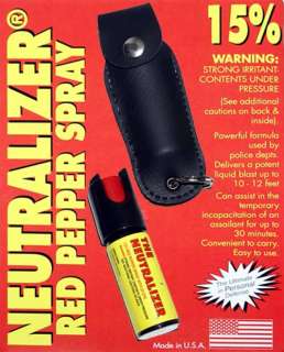 Neutralizer Red Pepper Spray w/ Leather Case Police 15%  