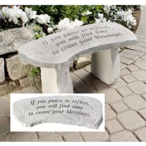 14.5 Count Your Blessings Cast Stone Memorial Garden Bench  