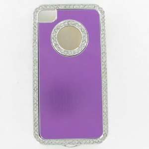  Apple iPhone 4/CDMA/4S Luxury Diamond Metal Purple Protective Case 