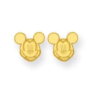    Designer Inverness Piercing 14k Gold Mickey Mouse Earrings Jewelry