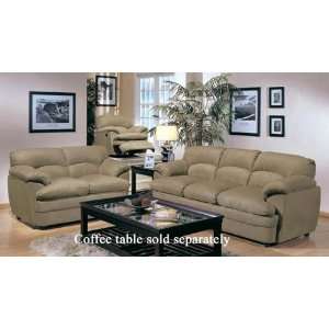  2 pc Microfiber sofa and love seat set with queen sleeper 