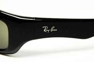 RAY BAN RB 4160 601/58 SUNGLASSES BLACK PLASTIC GREEN POLARIZED LENS 