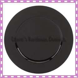 Round Black Acrylic Lacquer Charger Plate Set 24 New  