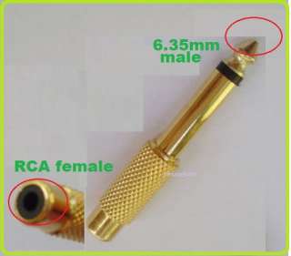 35mm) Mono Male To RCA Female Adapter GOLD  