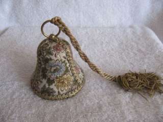 Vintage Brocade Bell Shaped Musical Ornament Made in Switzerland VERY 