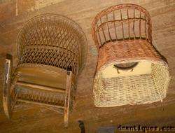 Antique Victorian Wicker Wood Childs Rocking & Potty Chairs  