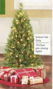   ARTIFICIAL HOLIDAY CHRISTMAS TREE PRE LIT CLEAR 3 FT TALL  NEW  