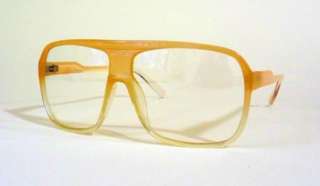 Black Aviator Retro Square Large Glasses Clear Lens 70s  