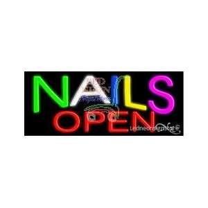  Nails Open Neon Sign 13 Tall x 32 Wide x 3 Deep 