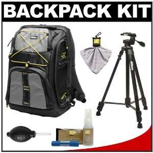 Backpack Case with Nikon 60 Tripod with 3 Way Panhead + Accessory Kit 