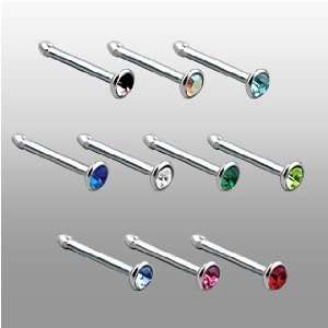  316L Surgical Stainless Steel Nose Bone Studs With 2mm Lt 