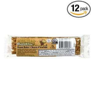 HoneyBar, 100% Organic, Peanut Butter, 1.4 Ounce Bars (Pack of 12 