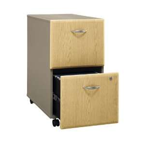   Vertical Mobile Wood File Cabinet in Light Oak Furniture & Decor