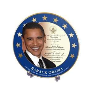  Barack Obama Commemorative Inauguration Plate with Stand 