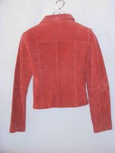 WILSONS LEATHER Romantic Autumn Rose Suede Motorcyle Biker Cropped 