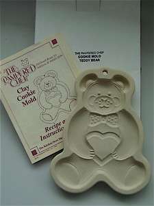 Pampered Chef Teddy Bear cookie mold 1991 box recipes  