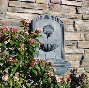 The Napoli Outdoor Garden Wall Water Fountain in Slate Gray  