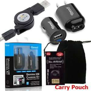 Kit USB Car Charger, USB Travel Charger, Retractable USB Data Cable 