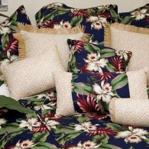  Hanalei Orchids Sapphire Blue Comforter   Queen