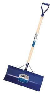   24 Inch Steel Blade Snow Shovel Pusher Removal Ready For Winter  