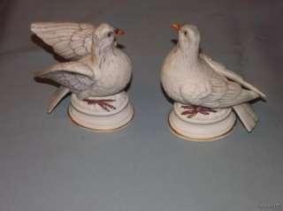 Vintage Pair of Bird / Dove Figurines Signed TAE 379 on Bottom  