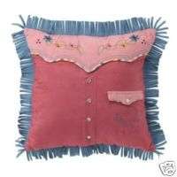   Toss 16 Pillow Throw Pink Blue Western Fringe Rodeo Girls Room NEW