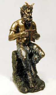   PAN FLUTE 9.5 Faun Satyr Greek Roman Mythology Statue Figure Bronze
