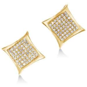   Pave Set Studs Round Cut Square Princess Shape Diamond Earrings (1/3