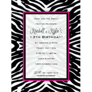  Zany Zebra Party Invitations