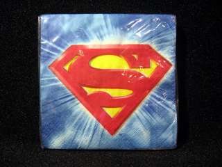 Theme Superman 16 Dessert Napkins by Hallmark Made in U.S.A.