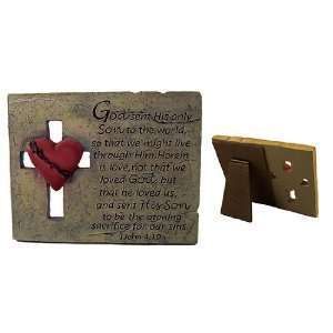  Christian Table Plaque W/ Red Heart CLOSEOUT Everything 