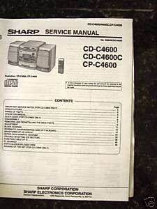 SHARP CD C4600/4600C CP C4600 SERVICE MANUAL (PAPER)  