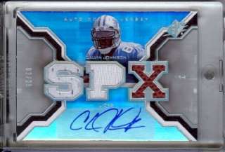 CALVIN JOHNSON 2007 SPX RC ROOKIE RC JERSEY AUTO /25  