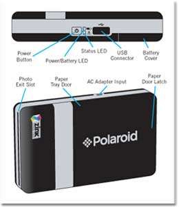 Polaroid CZA 20011B PoGo Instant Mobile Printer (Black) Polaroid PoGo 