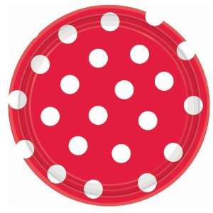    Lets Party By Amscan Red Polka Dot Dessert Plates 