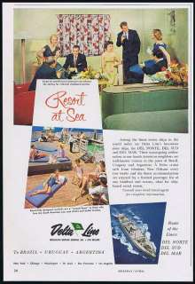 1958 Delta Line Cruise Ship Del Norte Sud Mar Ad  
