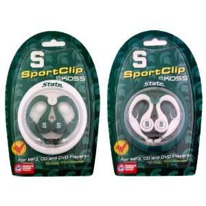 Michigan State Spartans SportClip Headphones with Wind Up Storage Case