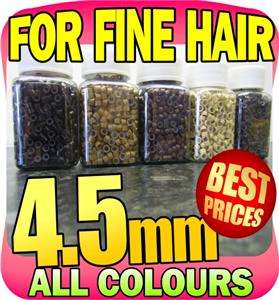 5mm Silicone Micro Rings Hair Extensions Beads Feathers FOR FINE HAIR 