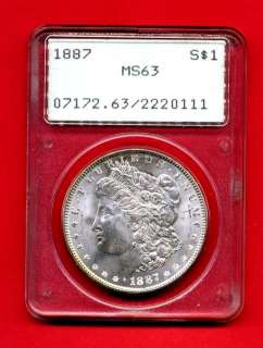 1887 PCGS Morgan Silver Dollar OLD STYLE RATTLER HIGH GRADE COIN 