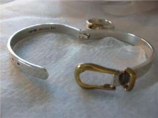 Vintage Taxco Mexico S/Silver Buckle Bracelet & Ring  