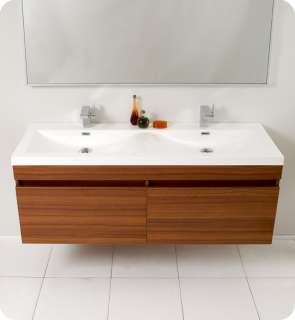 Bathroom Vanity with Wavy Double Sinks