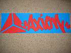Axion skate brand ramp sticker, red and blue, 26 inches